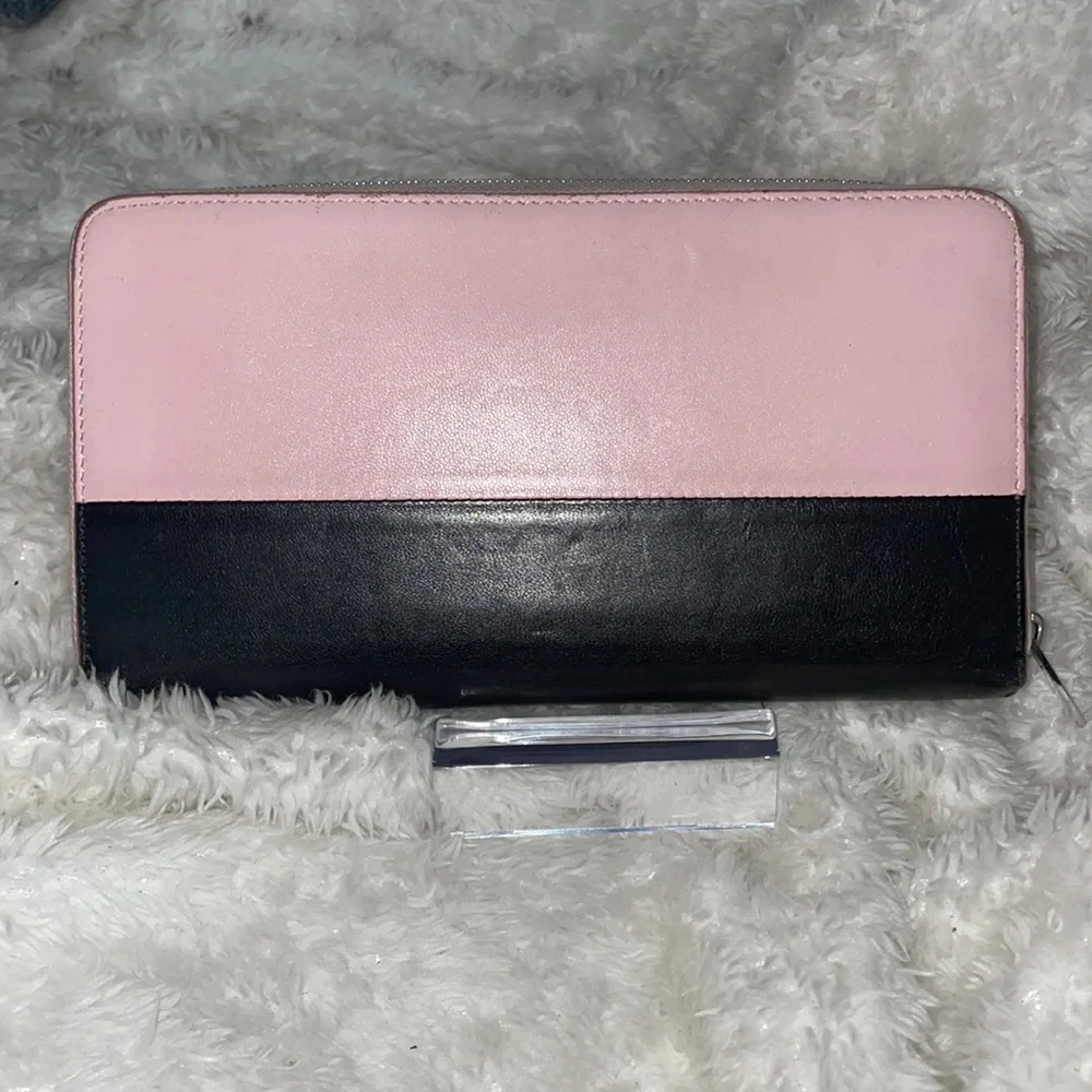 Celine bubble gum pink and black lambskin colorblock zip around wallet - Picture 3 of 7